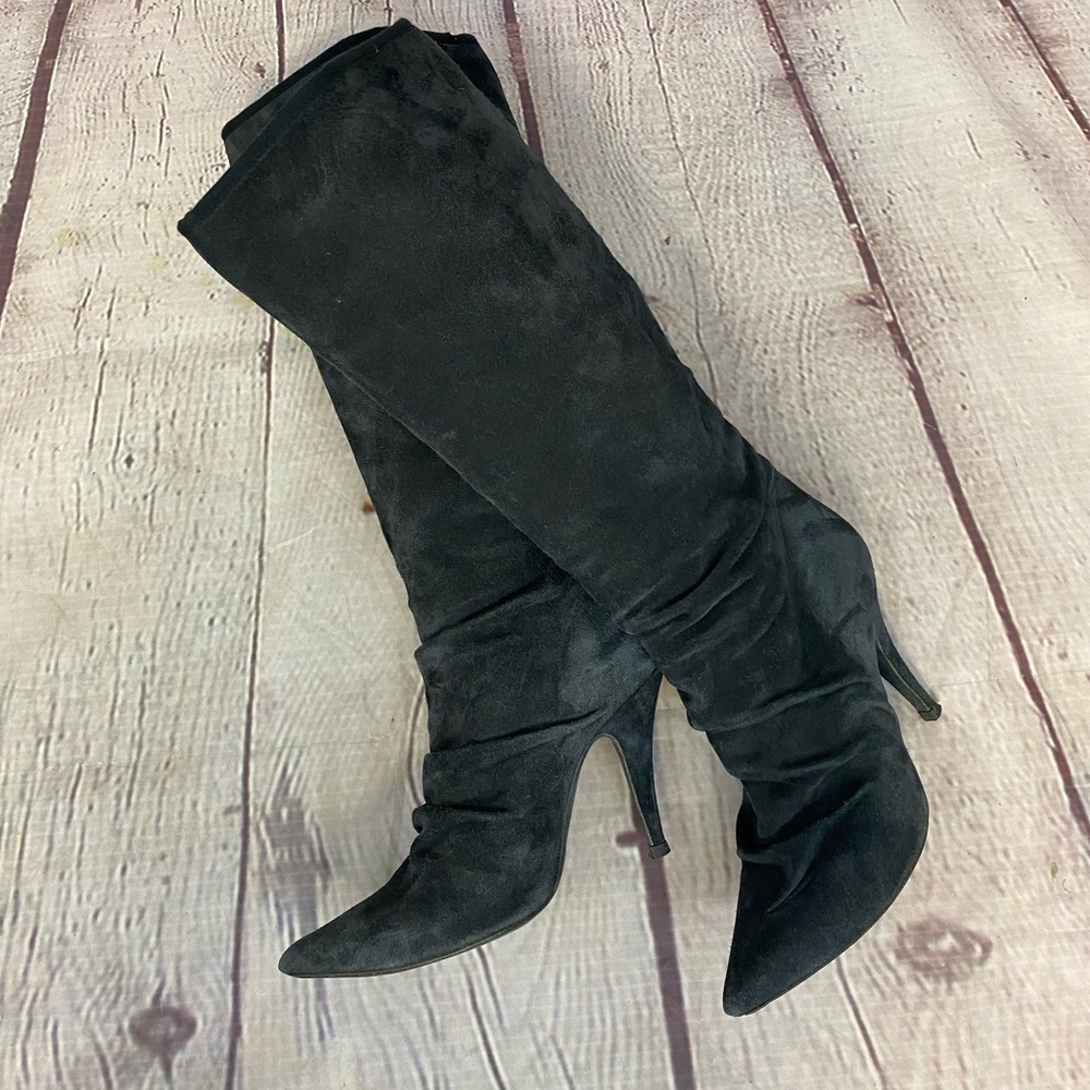Pedro Garcia Grey Suede Slate Knee High Boots